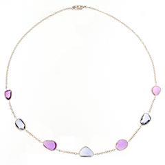 Jona Blue and Pink Sapphire Gold Necklace 8