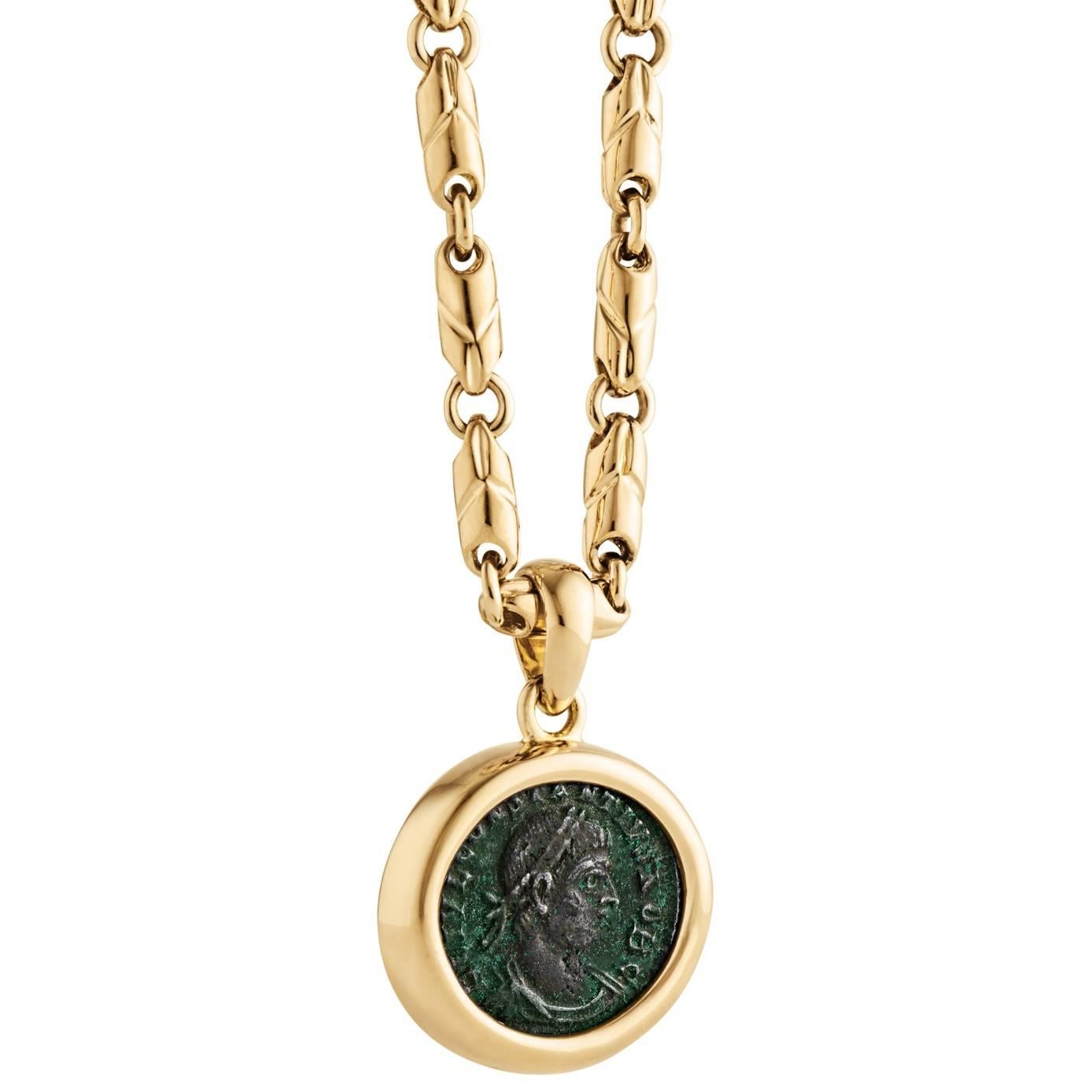Bulgari Ancient Roman Coin Gold Pendant Necklace
