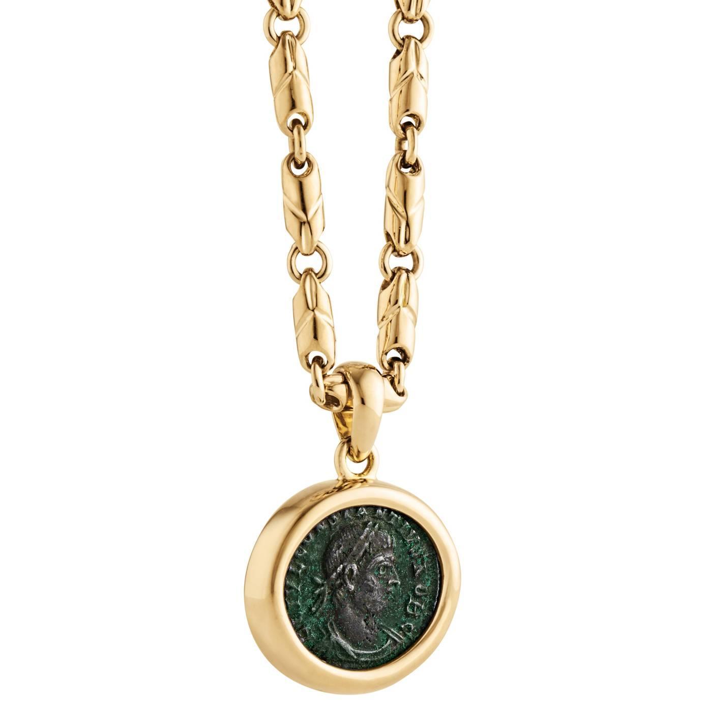 Bulgari Ancient Roman Coin Gold Pendant Necklace at 1stdibs
