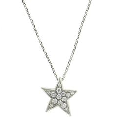 Chanel Comete Diamond Gold Star Pendant Necklace