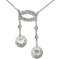 3.33Ct Diamond and Platinum Pendant - Antique Circa 1920 6