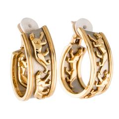 Cartier Gold Panther Hoop Earrings 