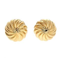 Gold Fluted Swirly Cufflinks 3