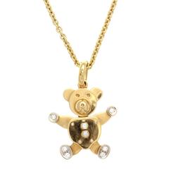 Pomellato Diamond Gold Teddy Bear Necklace