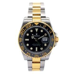 Rolex Yellow Gold Stainless Steel GMT Master II Automatic Wristwatch 