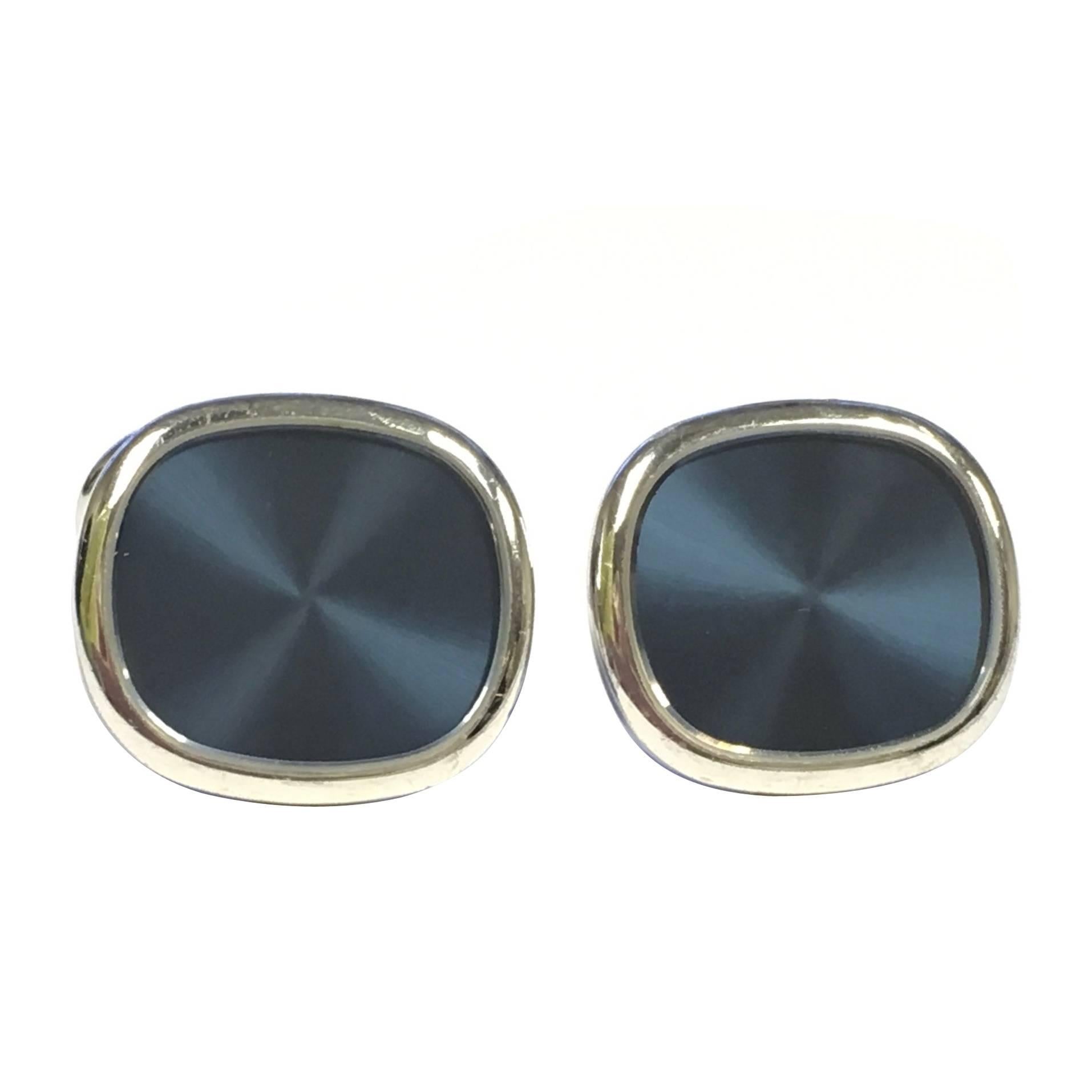 Patek Philippe Ellipse D'or Blue Sunburst Gold Cufflinks