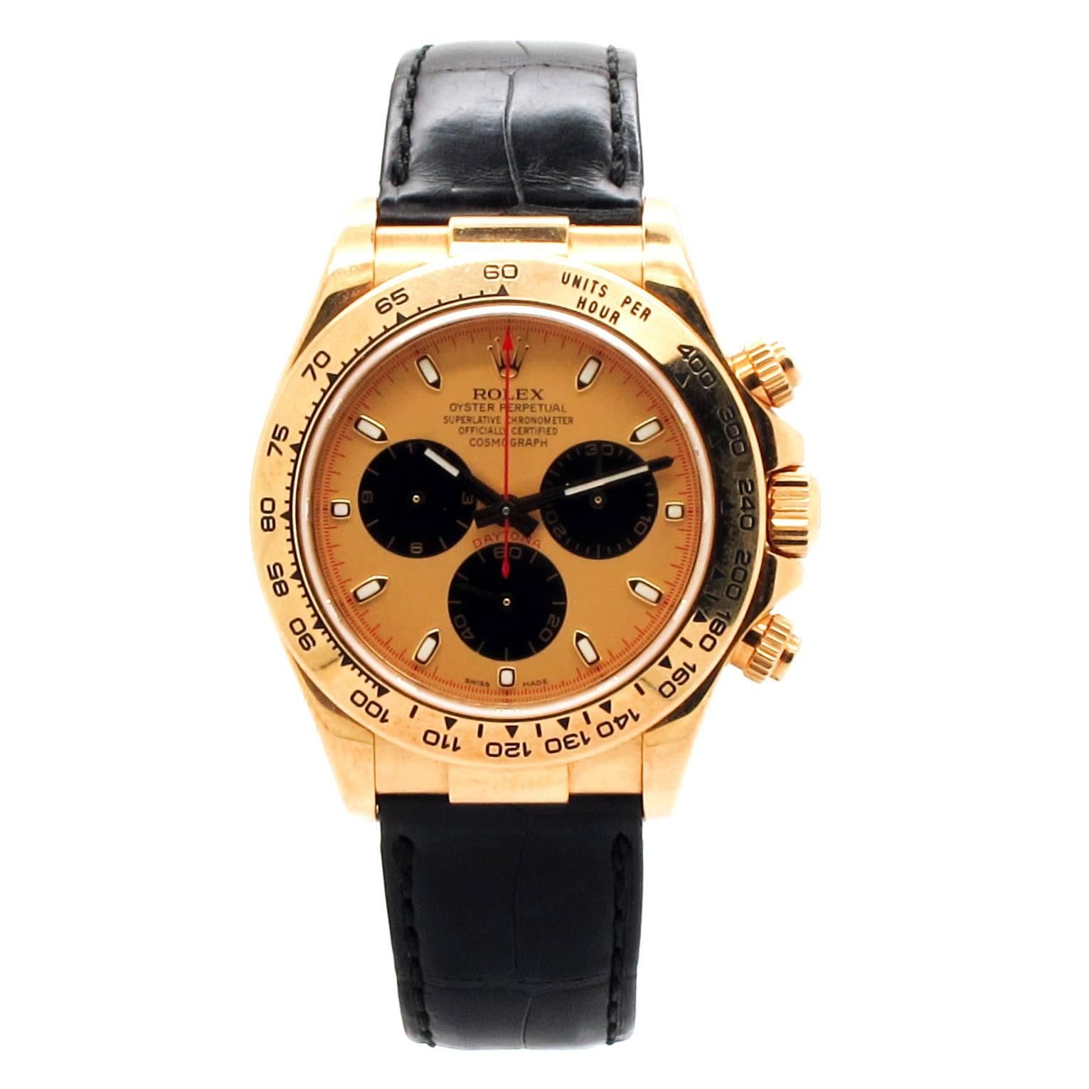 Rolex Yellow Gold Paul Newman Daytona Champagne Dial  Wristwatch For Sale