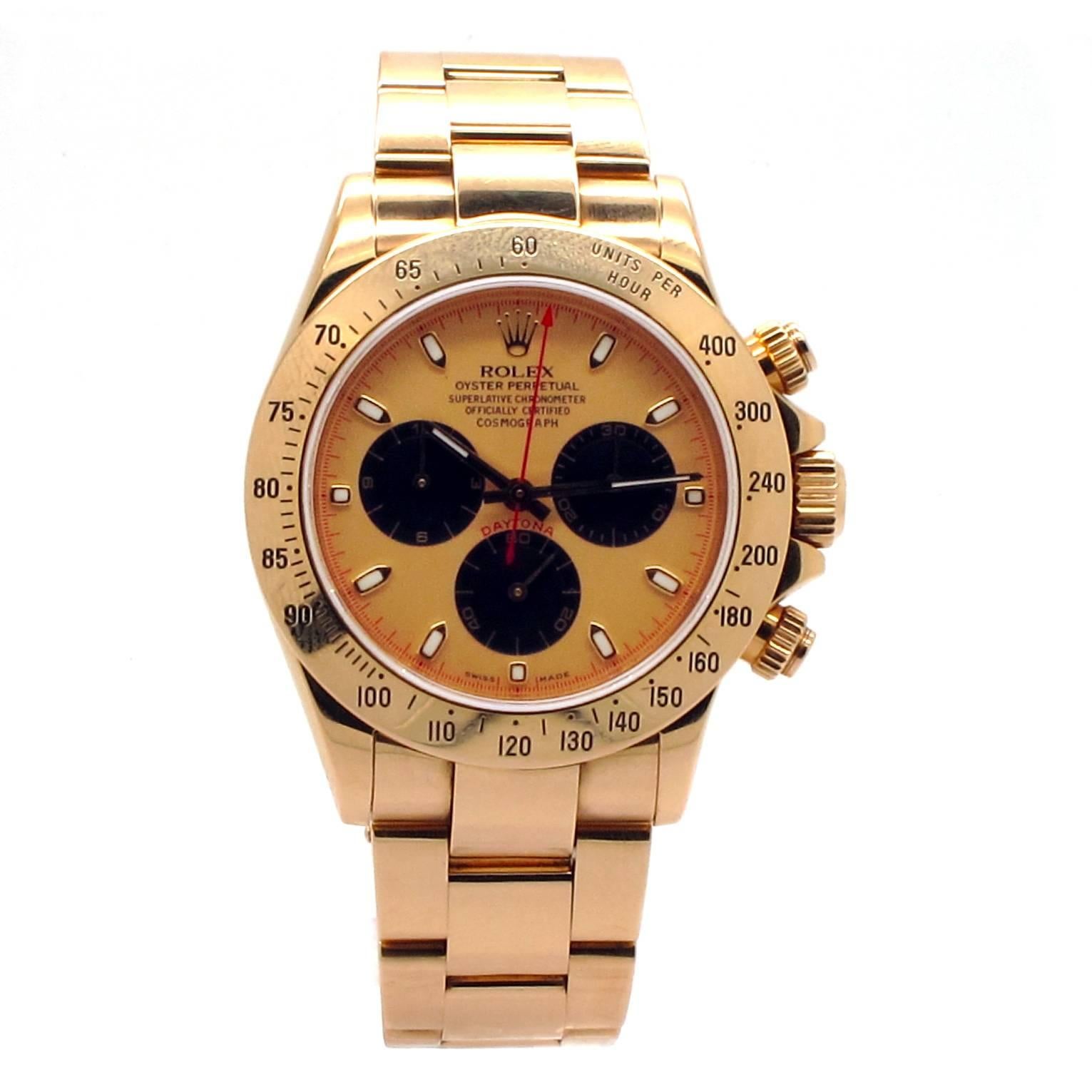 Rolex Yellow Gold Daytona Paul Newman Champagne Dial Wristwatch For Sale