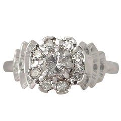 1950s Diamond and Platinum Cocktail Ring 1950s Diamond and Platinum Cocktail Ring