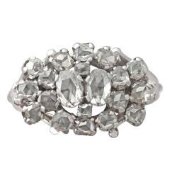 1950s Belgian 2.45 Carats Diamonds Gold Cluster Ring