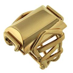 Large Rectangular Gold High Polish Trellis Ring 3