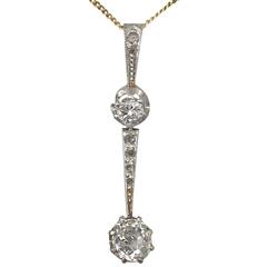0.50Ct Diamond and 18k White Gold Pendant - Antique Circa 1920 4