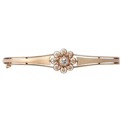 0.30Ct Diamond and 14k Rose Gold Bangle - Antique Victorian 5