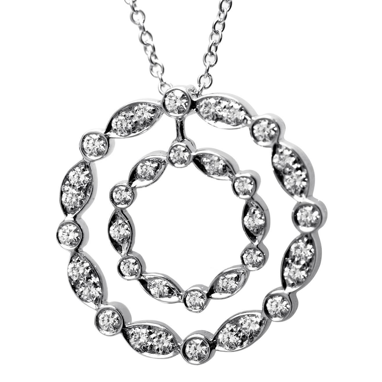 Tiffany & Co. Diamond Platinum Pendant Necklace