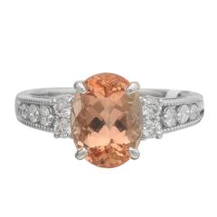 Imperial Topaz Diamond Platinum Ring