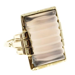 1930s Natural Chalcedony Gold Ring