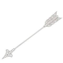 Cartier Art Deco Diamond Platinum Arrow Jabot Pin Brooch 5