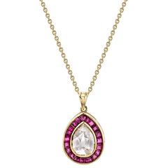 Ruby Diamond Gold Pendant