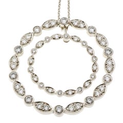 Tiffany & Co. Diamond Platinum Swing Circle Pendant Necklace