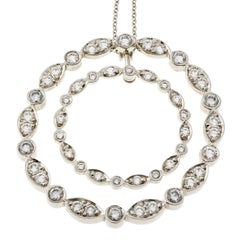 Tiffany & Co. Diamant Platin Swing Kreis Anhänger Halskette