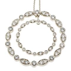 Tiffany & Co. Diamond Platinum Swing Circle Pendant Necklace 8