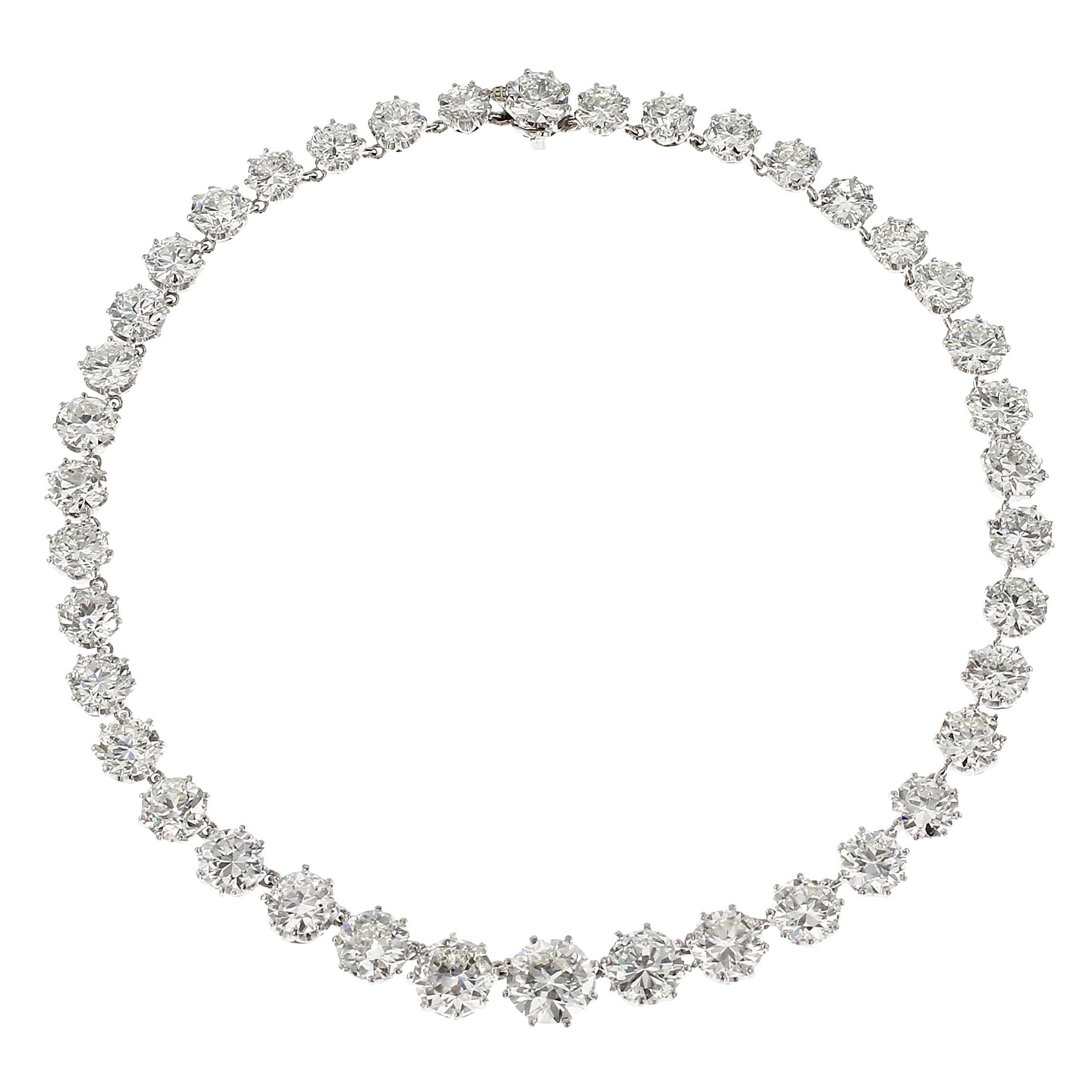 Magnificent Van Cleef & Arpels Brilliant Diamond Platinum Rivière Necklace