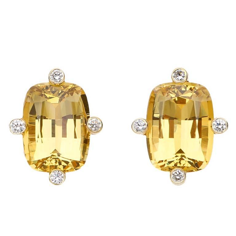 Beryl Diamond Gold Earrings
