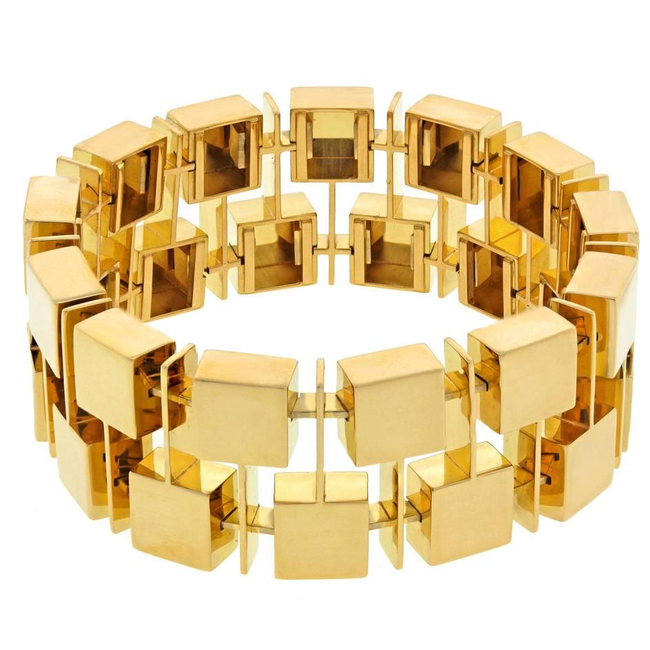 Spectacular Modernist Gold Bracelet