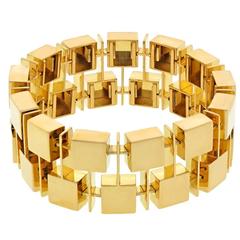 Vintage Spectacular Modernist Gold Bracelet