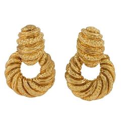 Mid-20th Century Gold ‘Door Knocker’ Earrings
