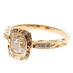 Peter Suchy Diamond Halo Gold Engagement Ring 9