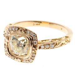 Peter Suchy Diamond Gold Halo Engagement Ring 7