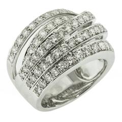 2.41 Carats Diamonds Gold Crossover Band Ring