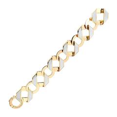Valentin Magro Enamel Gold Fold Over Medium Reversible Link Bracelet 12