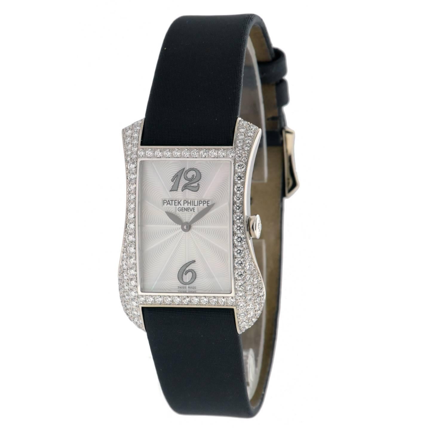 Patek Philippe Lady's White Gold Gondolo Quartz Wristwatch Ref 4972G-001 For Sale