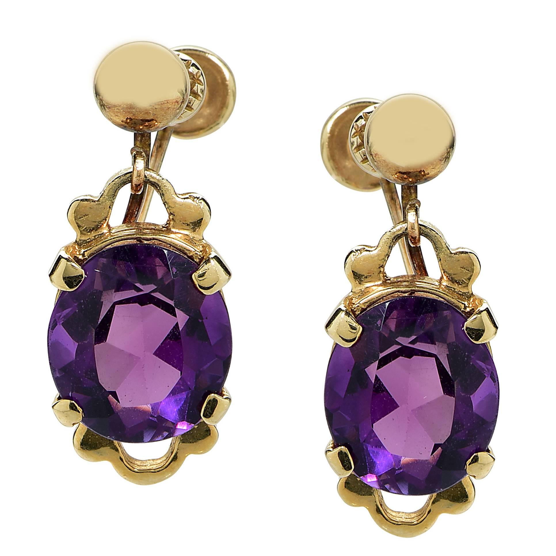 Amethyst Gold Earring and Necklace Set