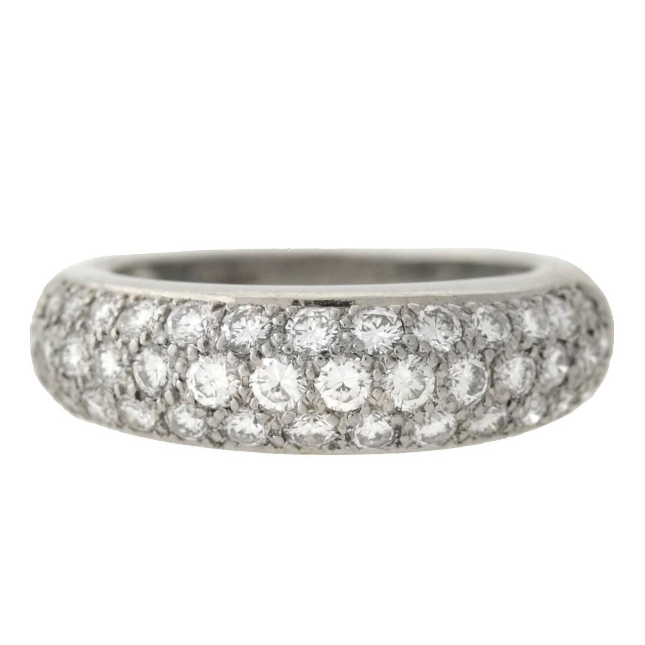Cartier French Classic Diamond Pave Platinum Ring