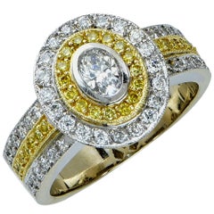 1.30 Carat Diamond Two Color Gold Ring