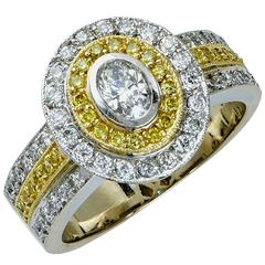 1.30 Carat Diamond Two Color Gold Ring 6