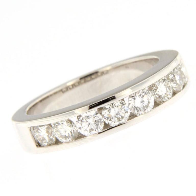 Jona Black And White Diamond 18 Karat Rose Gold Eternity Band Ring Jona White Diamond 18 Karat Gold Eternity Band Ring