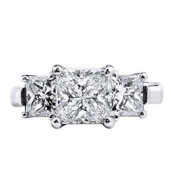 Three Stone Diamond Platinum Engagement Ring