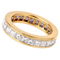 Princess Cut Diamond Gold Eternity Band Ring
