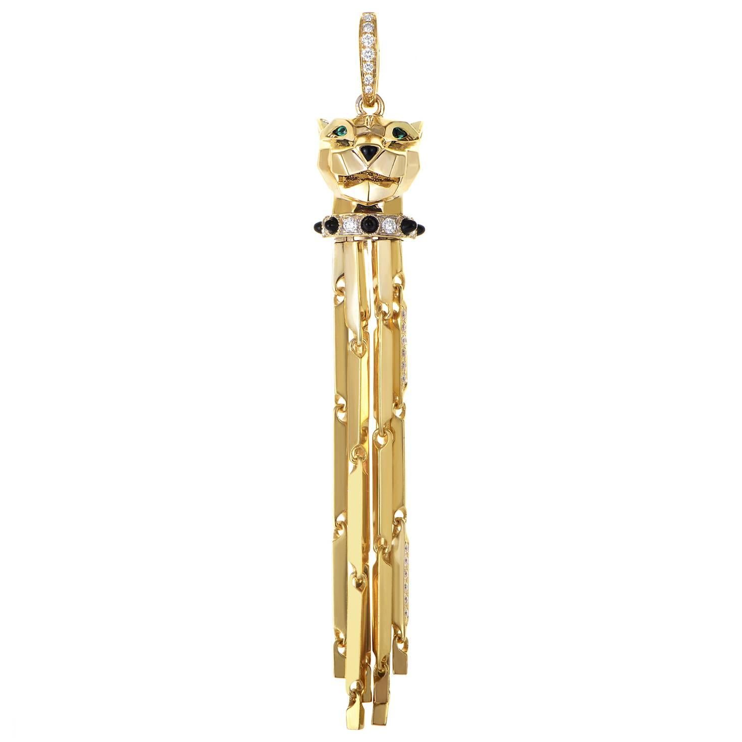 Cartier Panthere Gemstone Gold Pendant