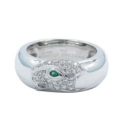Cartier Panther Emerald Diamond Gold Ring