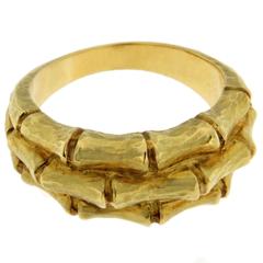 Jona Bamboo Gold Band Ring 8