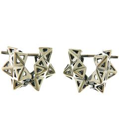 Framed Mini Tetra Silver Earring 2