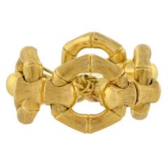 Contemporary Gold Bamboo Link Bracelet