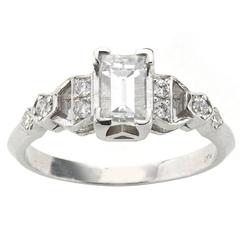 Art Deco Diamond Platinum Ring 7