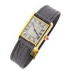 Cartier Paris Yellow Gold Tank Classic Limited Edition Mechanical Wristwatch