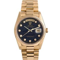 Rolex Yellow Gold Diamond Aventurine Dial Day-Date Wristwatch Ref 18238